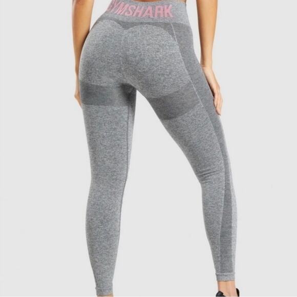 Gymshark Flex High Waisted Leggings Heather Gray Seamless Stretch Sz Small - Picture 1 of 7